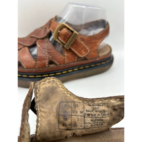 Dr. Martens VTG Y2K 90s Brown Leather Chunky Fisherman Sandals Womens US 7 - Picture 9 of 12